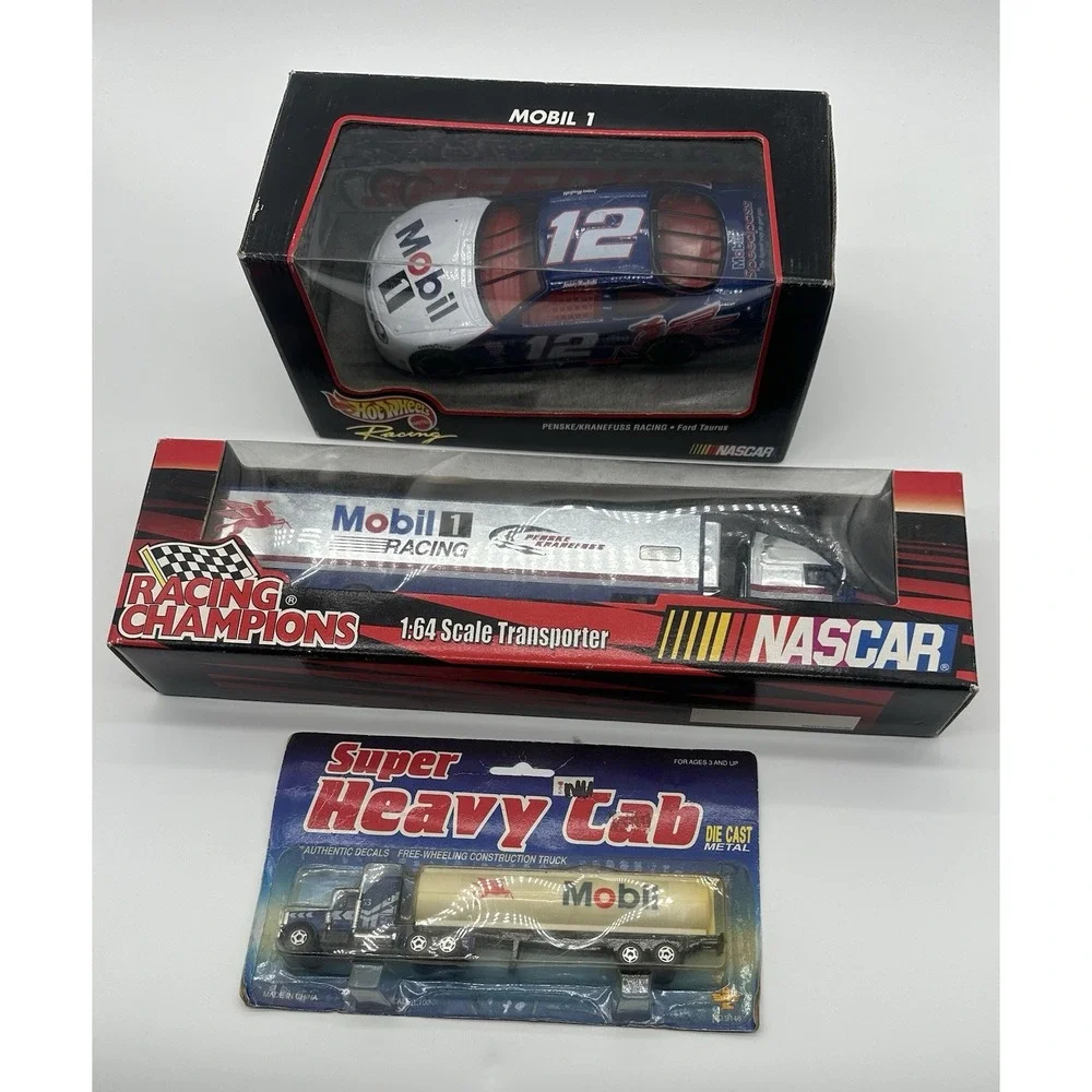 MOBIL 1 NASCAR DIECAST LOT HOT WHEELS #12 CAR RACING CHAMPIONS TRANSPORTER TRUCK